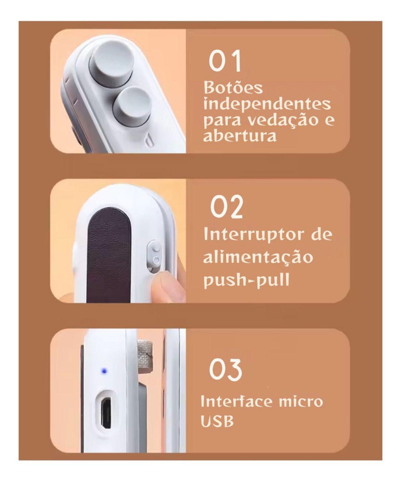 LEVE 2 PAGUE 1 - Mini Seladora Portátil SelaFácil - Loja Relâmpago