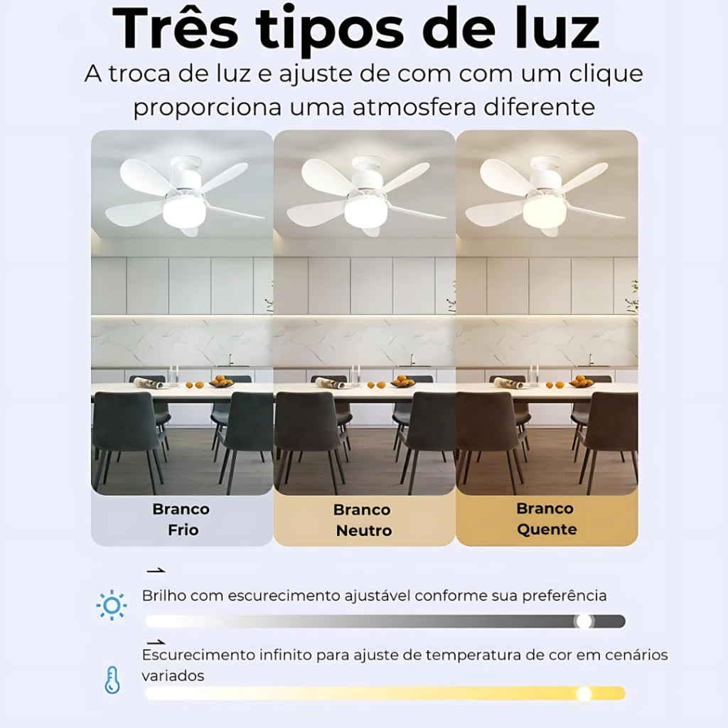 Ventilador de Teto Brisa Fácil (COM LED E CONTROLE REMOTO)