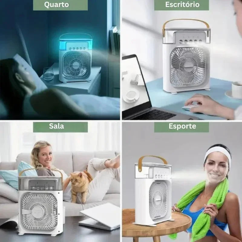 Ventilador com Umidificador de Ar Portátil - Loja Relâmpago 