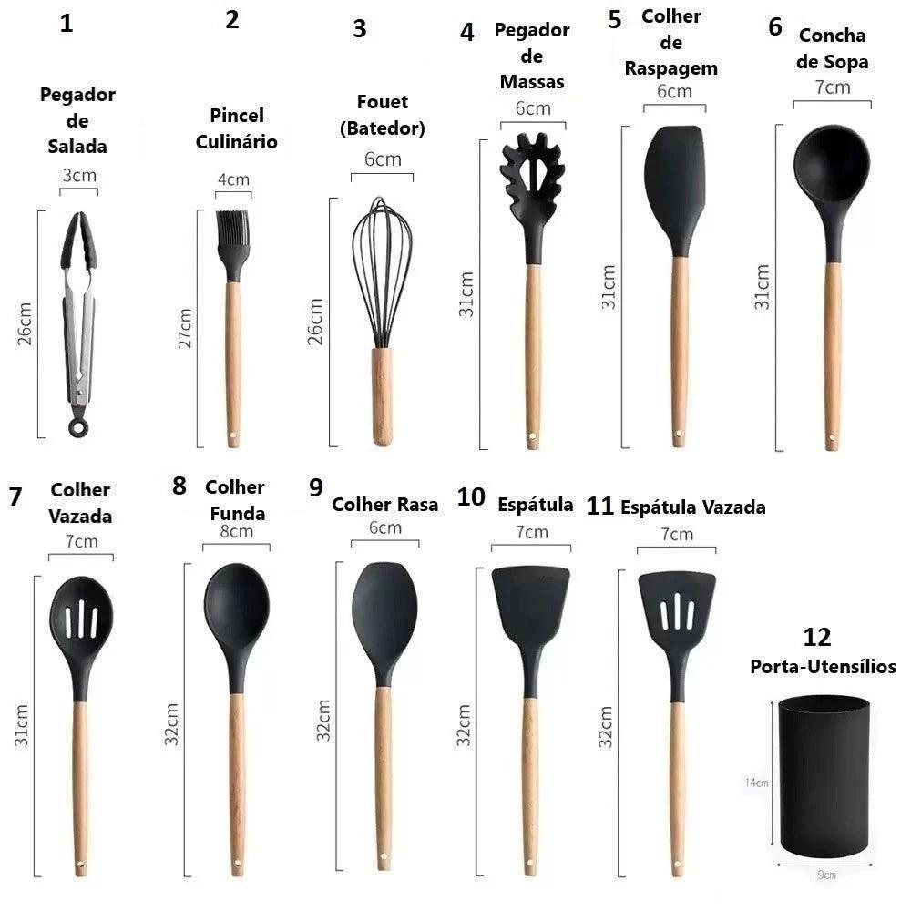 Kit Talheres de Silicone Giullia C/12 Peças - Loja Relâmpago 